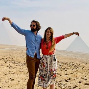 Beautiful spring skirt shirt with pockets !